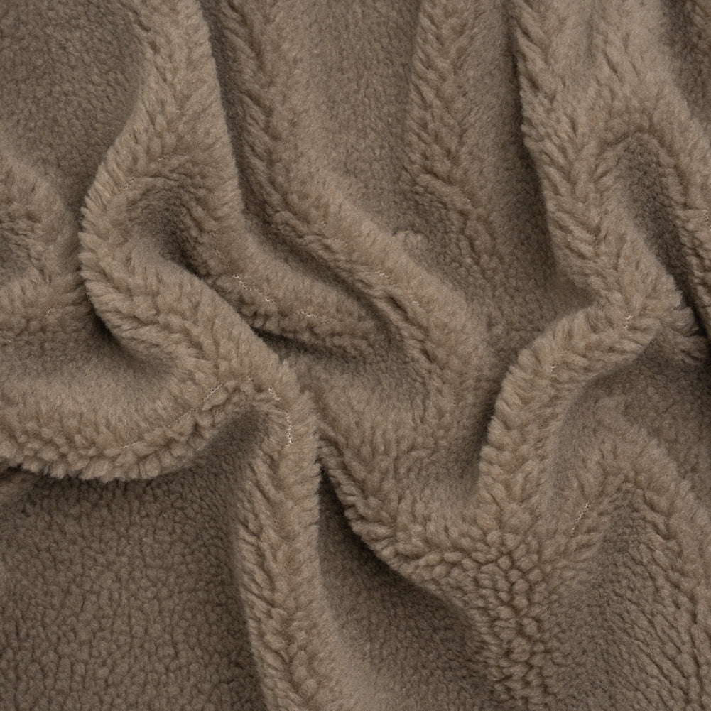 Recycled Polyester Faux Shearling - Gray