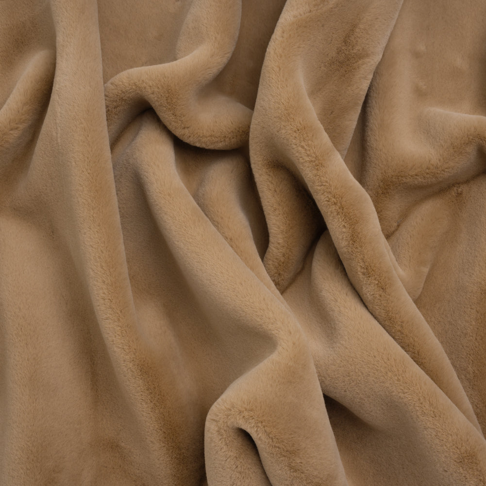 Recycled Polyester Faux Rabbit Fur - Beige