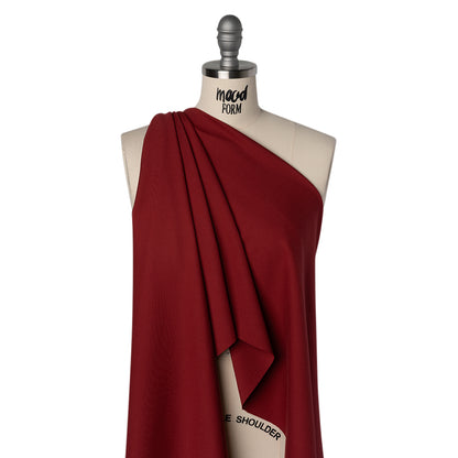 Lightweight Stretch Ponte Knit - Burgundy - Hesperia Collection Drape