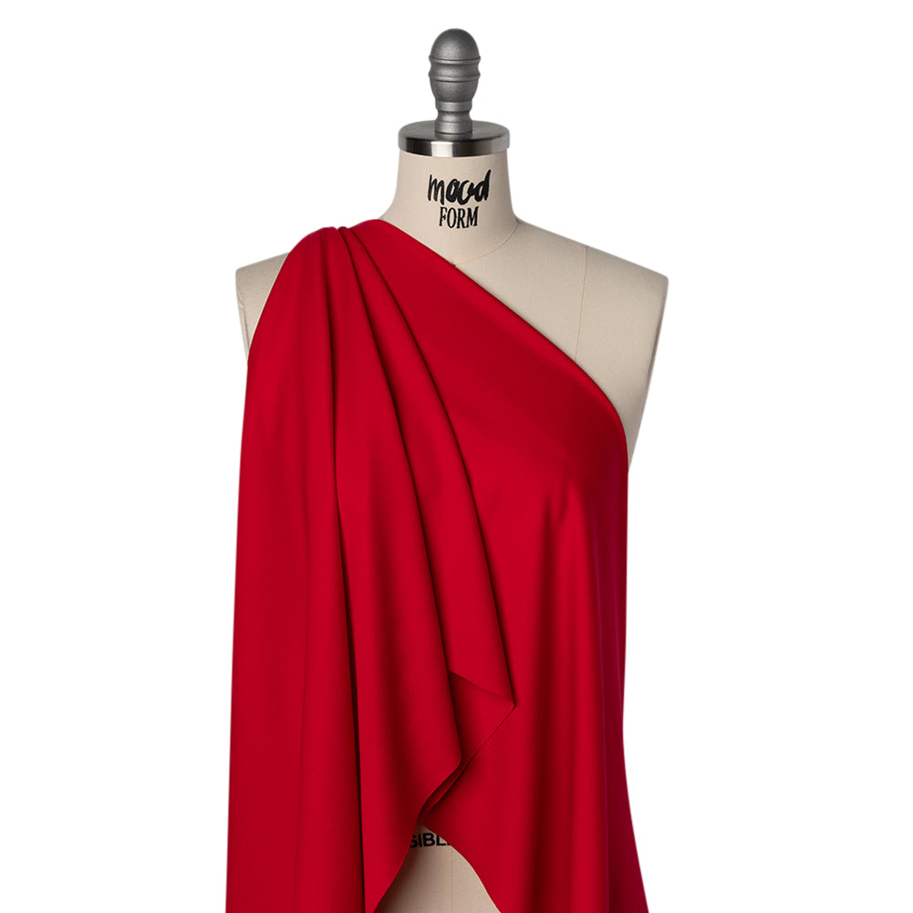 Lightweight Stretch Ponte Knit - Red - Hesperia Collection Drape
