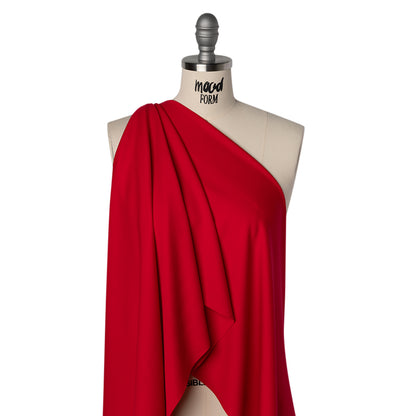 Lightweight Stretch Ponte Knit - Red - Hesperia Collection Drape