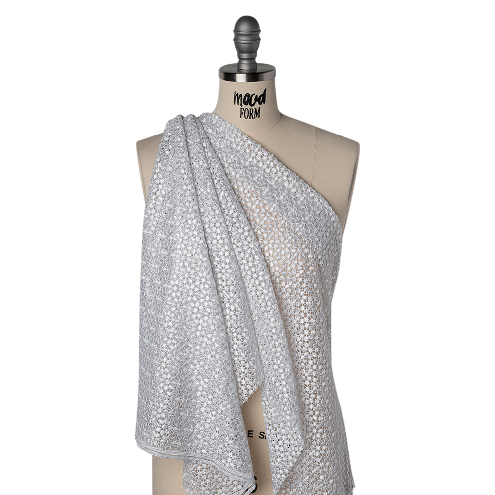Guipure Lace - White Dots with Fancy Border - Drape