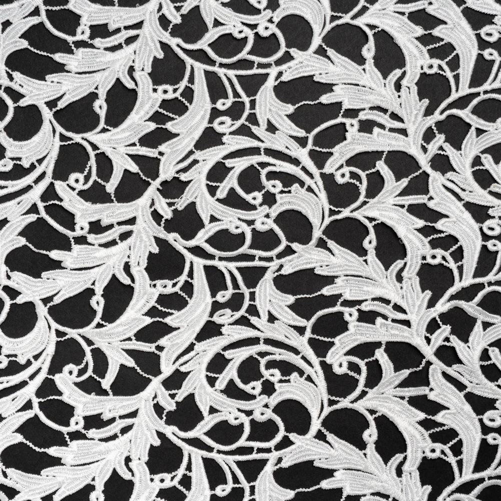 Guipure Lace - Off White Swirling Leafy Vines