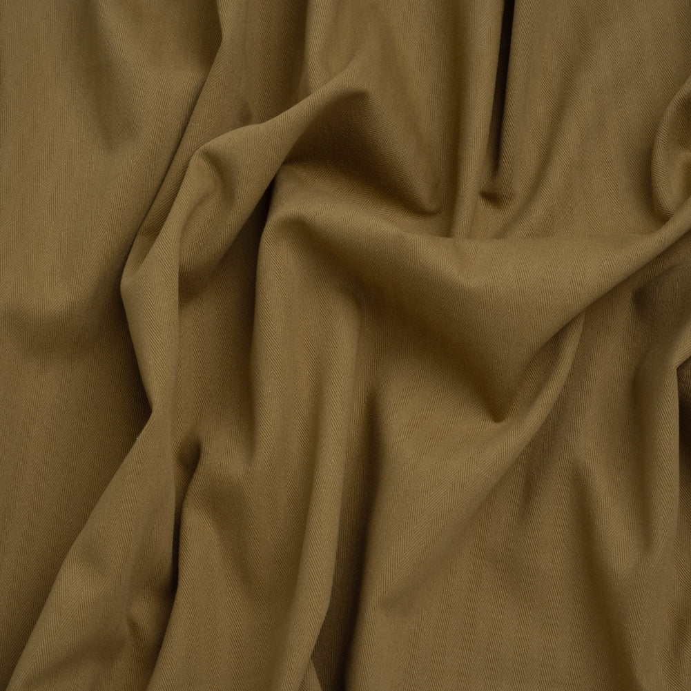 Cotton Herringbone Twill Coutil - Warm Olive - Farrah Collection