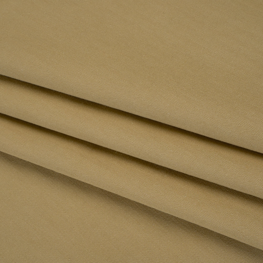 Cotton Herringbone Twill Coutil - Beige - Farrah Collection - Folded
