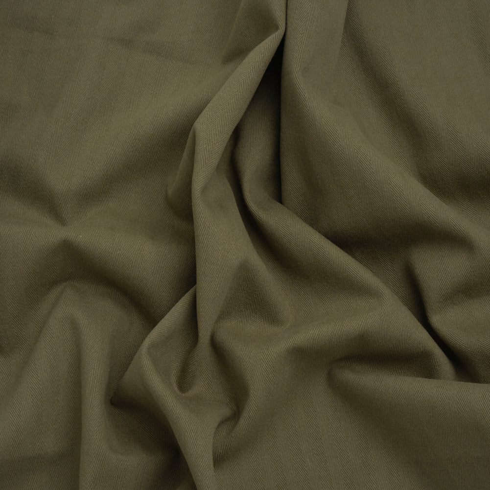 Cotton Herringbone Twill Coutil - Dusty Olive - Farrah Collection