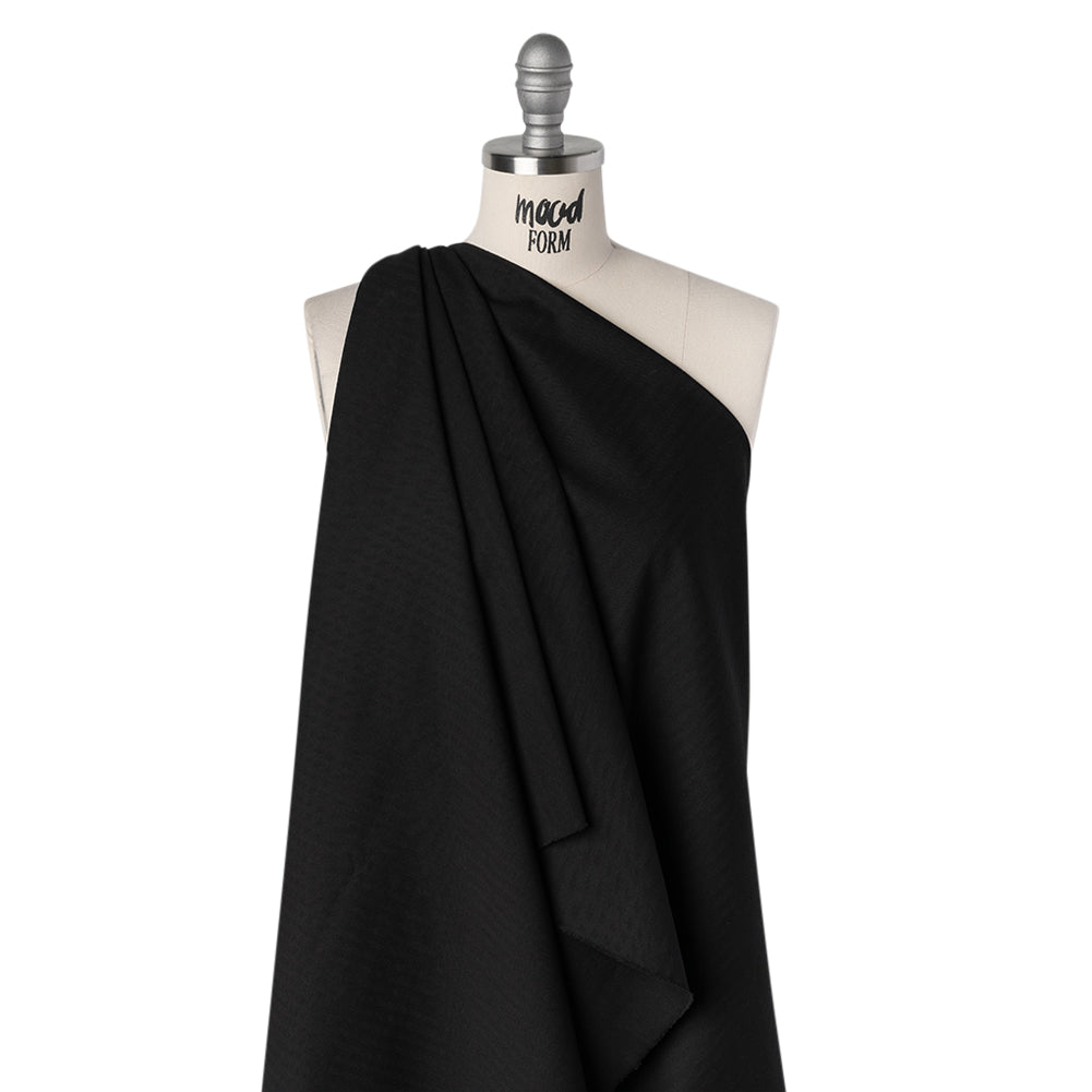 Cotton Herringbone Twill Coutil - Black - Farrah Collection - Drape