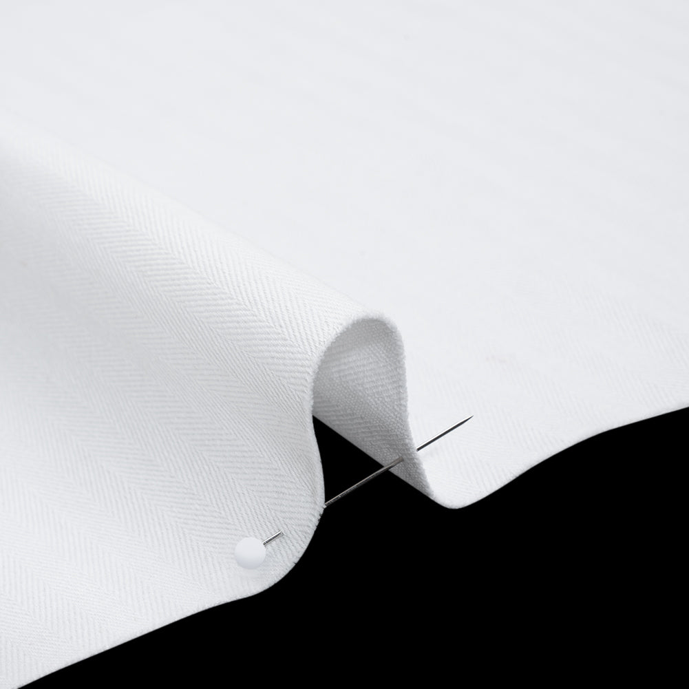 Cotton Herringbone Twill Coutil - White - Farrah Collection - Detail