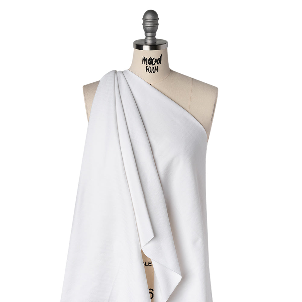 Cotton Herringbone Twill Coutil - White - Farrah Collection - Drape