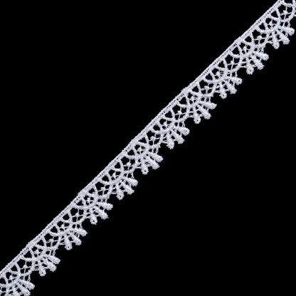 Guipure Lace Trim - 0.625" - White Scallops and Fans