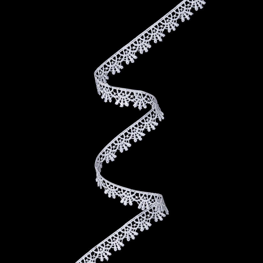 Guipure Lace Trim - 0.625" - White Scallops and Fans