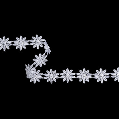 Guipure Lace Trim - 1" - White Daisy Chain