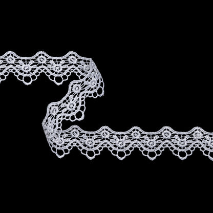 Guipure Lace Trim - 1.25" - White Scallops and Little Flowers