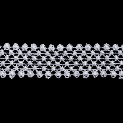 Guipure Lace Trim - 1.125" - White Dot Lattice