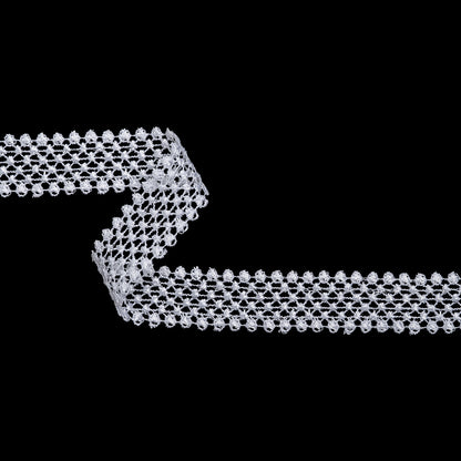 Guipure Lace Trim - 1.125" - White Dot Lattice