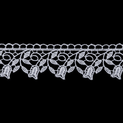 Guipure Lace Trim - 1.5" - White Tulips