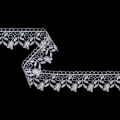 Guipure Lace Trim - 1.5" - White Tulips