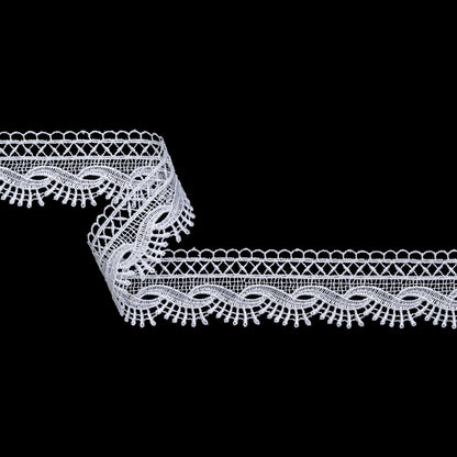Guipure Lace Trim - 1.625" - White Abstracted Waves