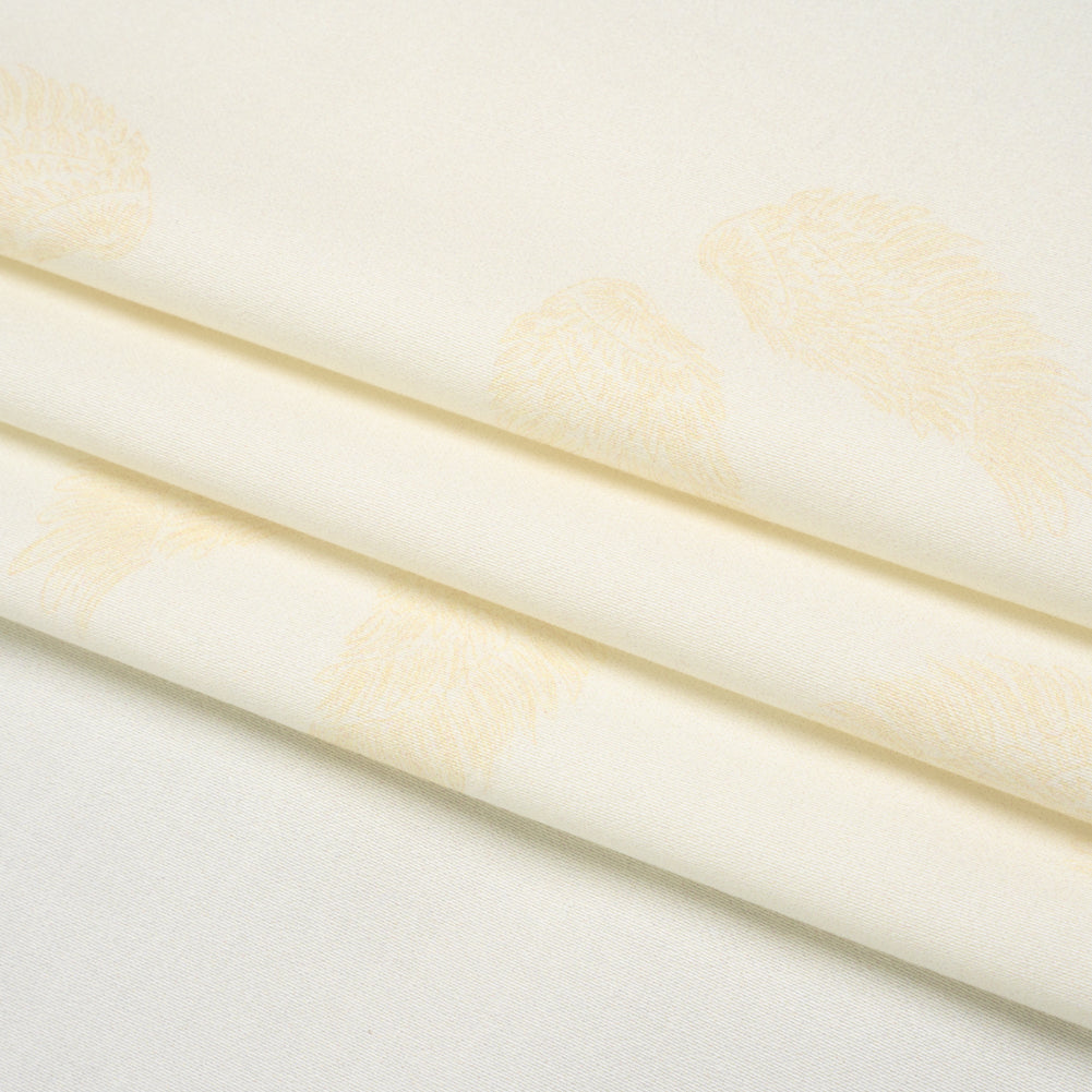Stretch Cotton Sateen Print by Max Alexander - Cream and Sun Yellow Wings Folded