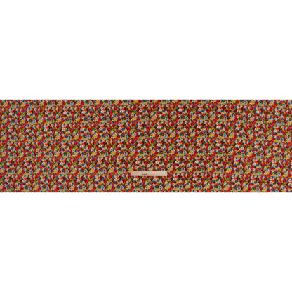 Rayon Challis Print - Red, Yellow and Blue Vintage Floral - Deadstock