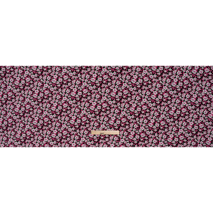 Rayon Challis Print - Fuchsia Pink and Black Floral - Deadstock