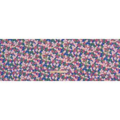 Rayon Challis Print - Azure Blue, Chili Red and Green Tropical Floral - Deadstock
