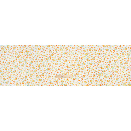 Rayon Challis Print - Vibrant Yellow, Coral Red and Honey Orange Painterly Floral - Deadstock