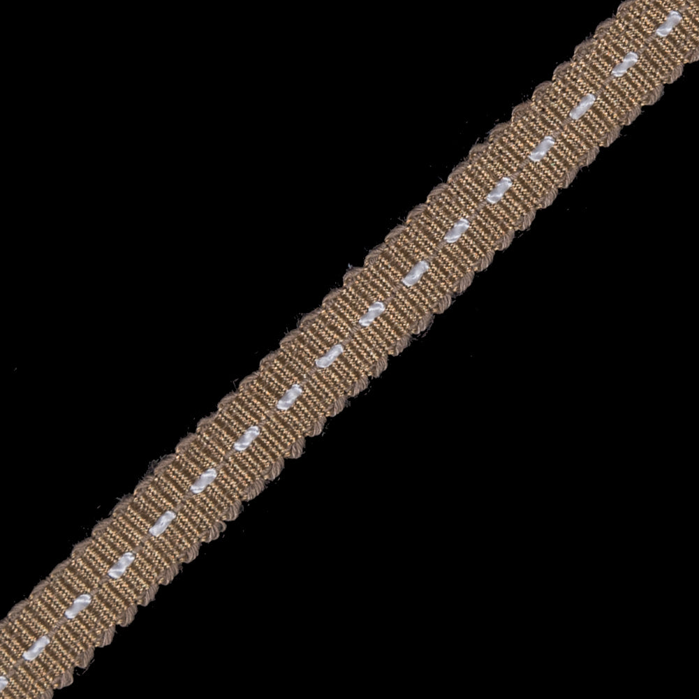 Dark Gold Stitched Grosgrain Ribbon - 0.19" Detail