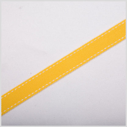 5/8" Yellow Stitched Grosgrain Ribbon