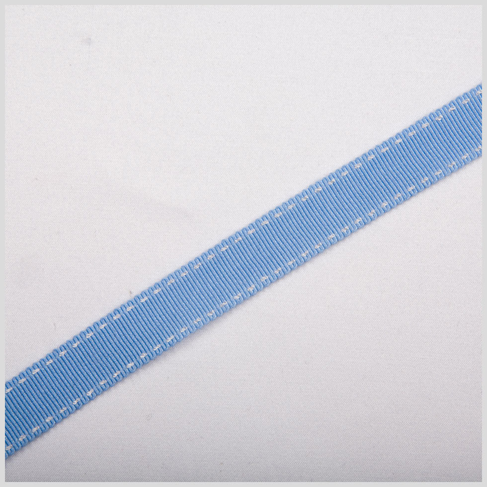 5/8" Blue Stitched Grosgrain Ribbon