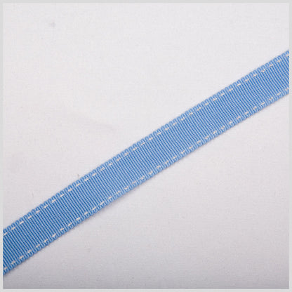 5/8" Blue Stitched Grosgrain Ribbon
