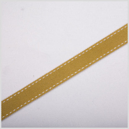 5/8" Gold Stitched Grosgrain Ribbon