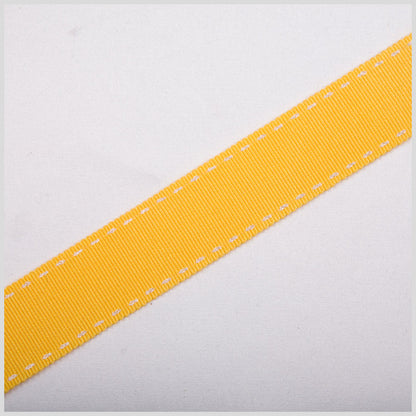 7/8" Yellow Stitched Grosgrain Ribbon