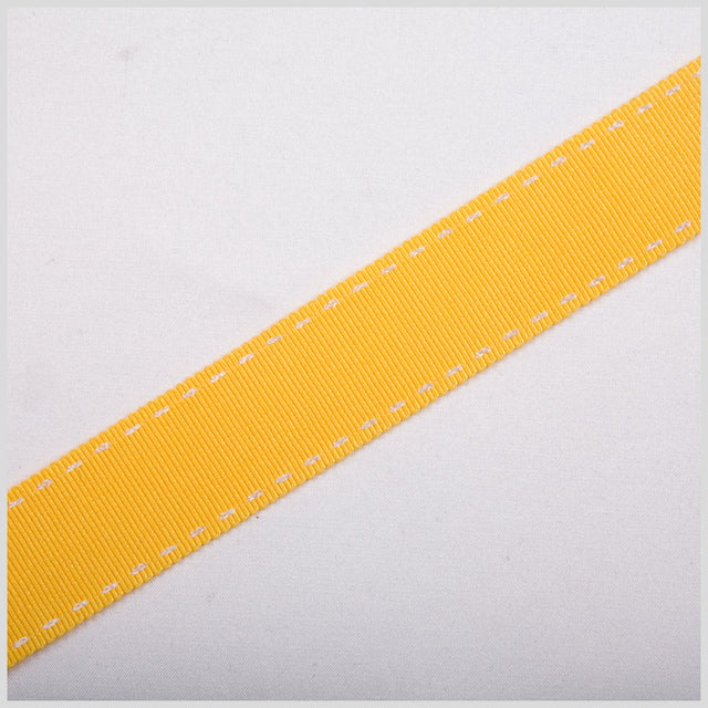7/8" Yellow Stitched Grosgrain Ribbon