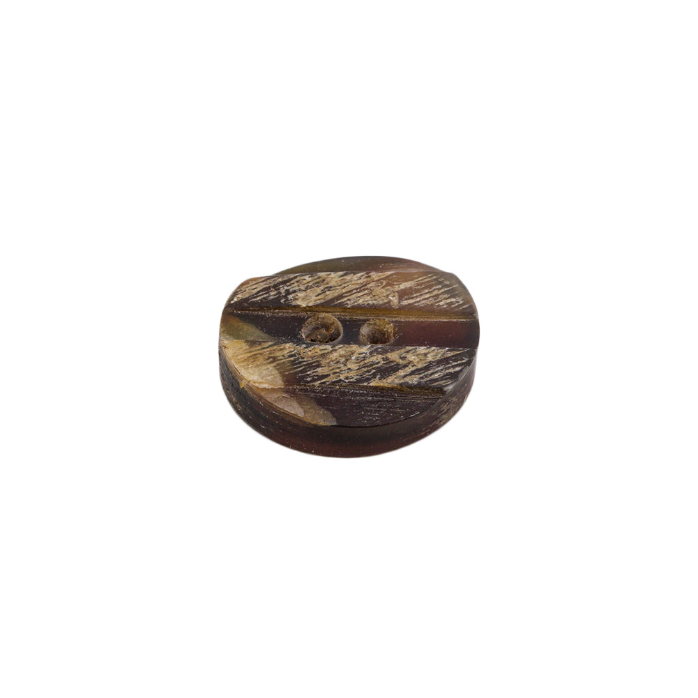 Natural Horn Button - 24L/15mm Folded