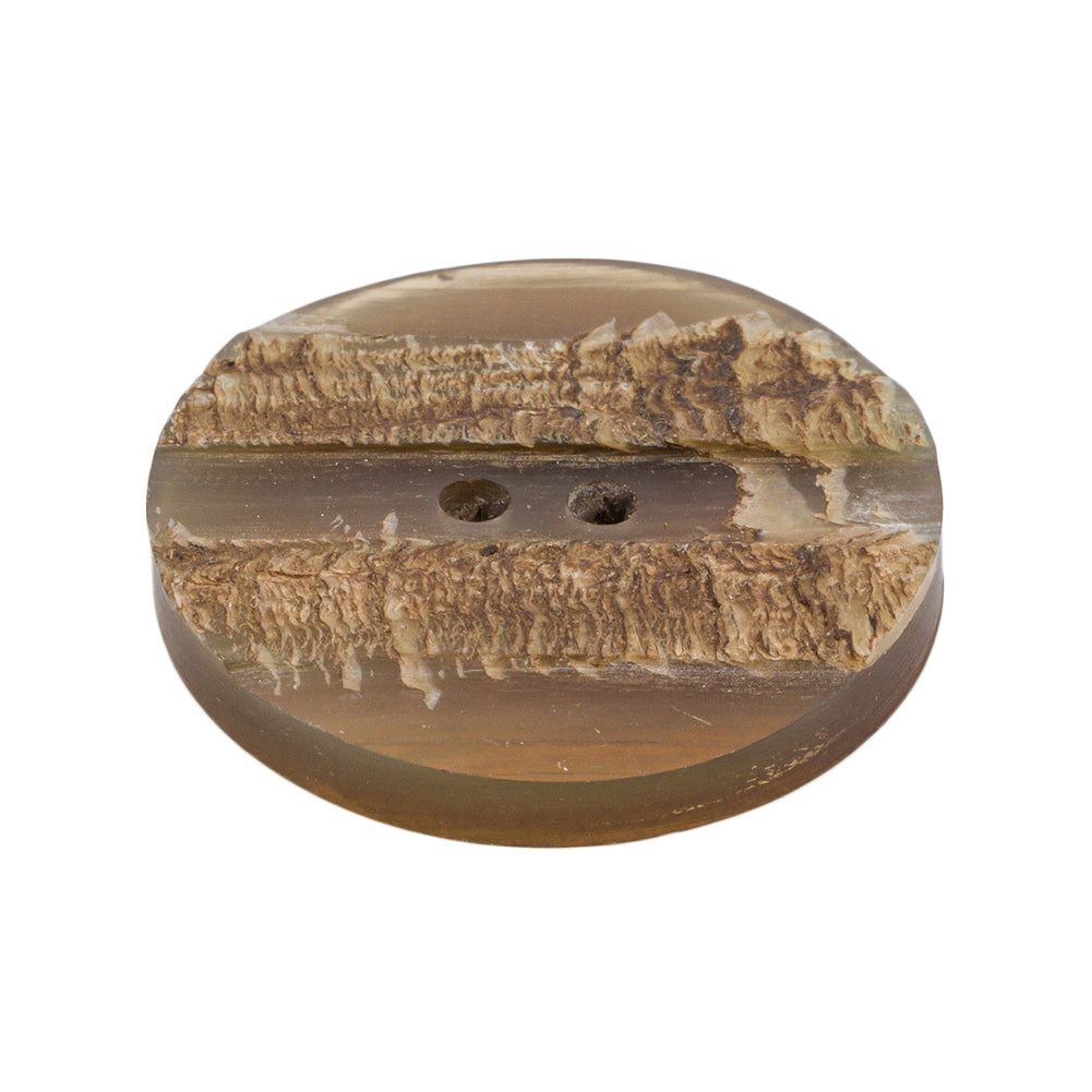 Natural Horn Coat Button - 48L/30.5mm Folded