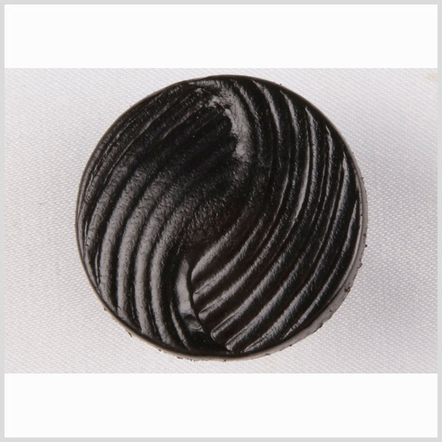 Black Leather Button - 24L/15mm