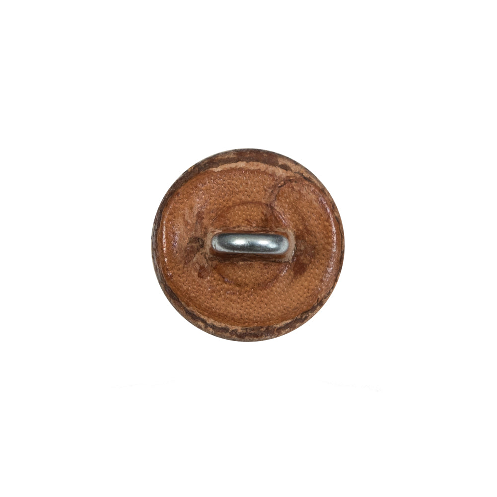 Natural Embossed Leather Shank Back Button - 24L/15mm Detail