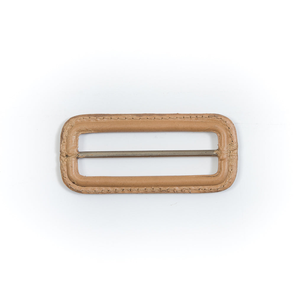 Natural Leather Buckle - 3" x 1.375" Detail
