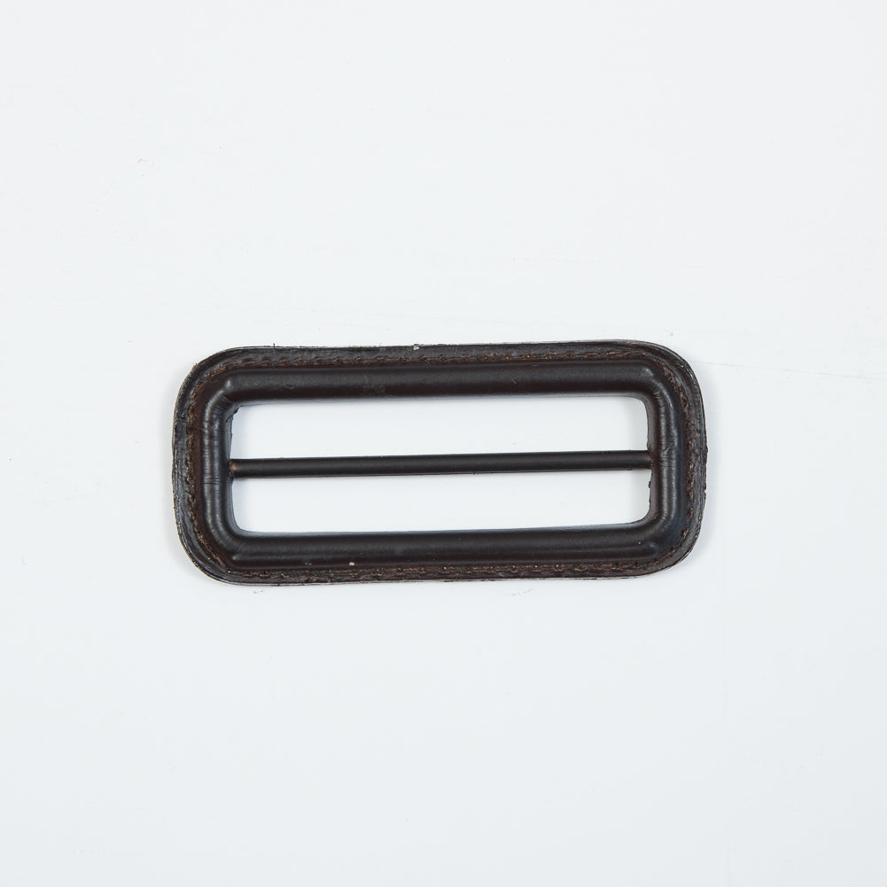Antique Brown Leather Buckle - 3" x 1.375"