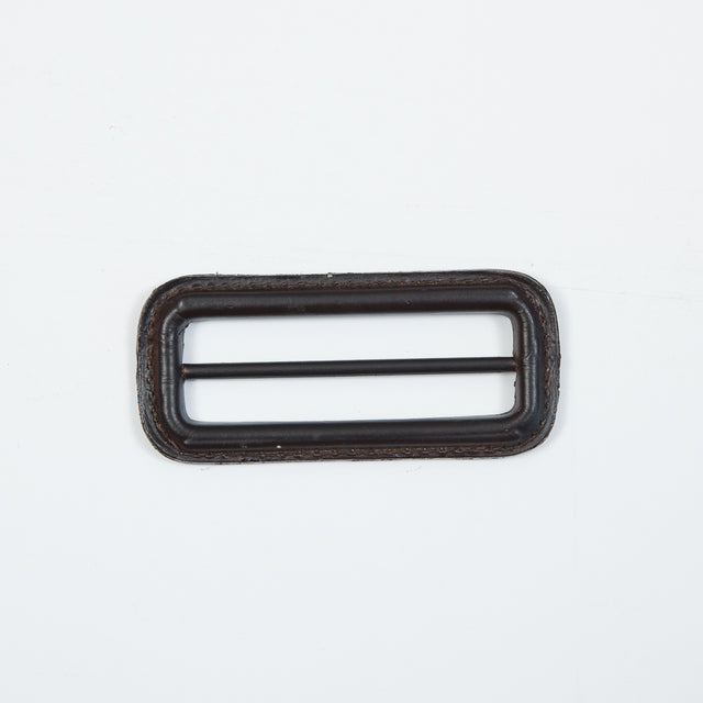 Antique Brown Leather Buckle - 3" x 1.375"