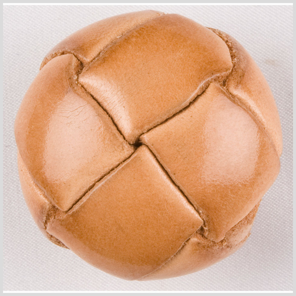 Lacquered Natural Leather Coat Button - 54L/34mm