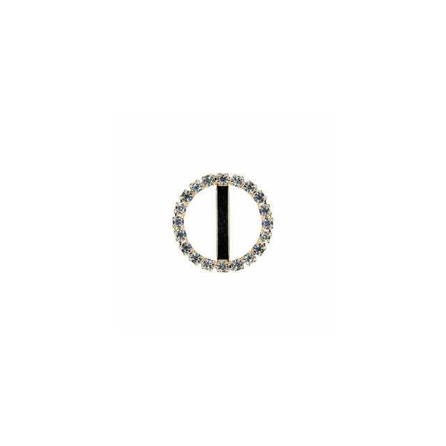 Swarovski Crystal and Gold Circular Rhinestone Slider - 0.75"