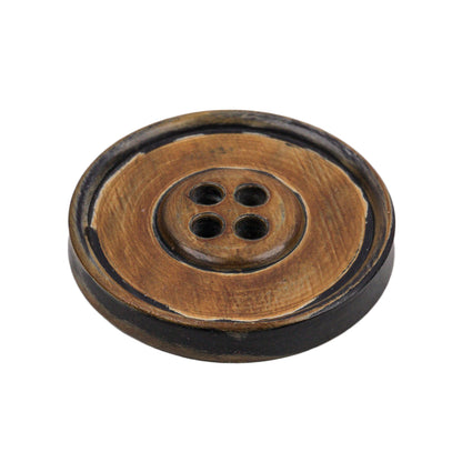 Brown Horn Coat Button - 44L/28mm Folded