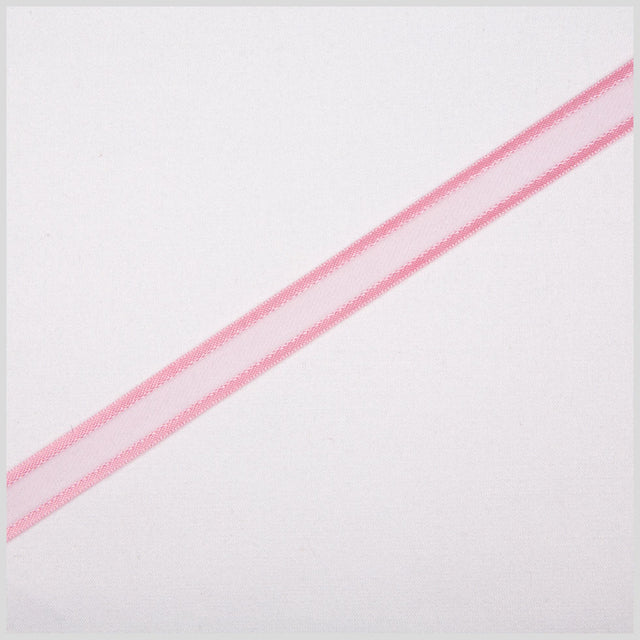 3/8" Pink Sheer Ribbon with Double Faced Satin Edge