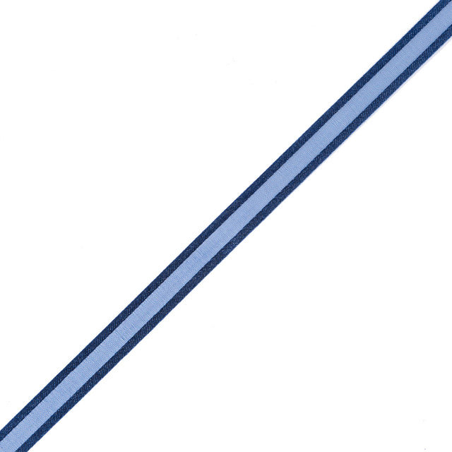 3/8" Navy Sheer Ribbon with Double Faced Satin Edge