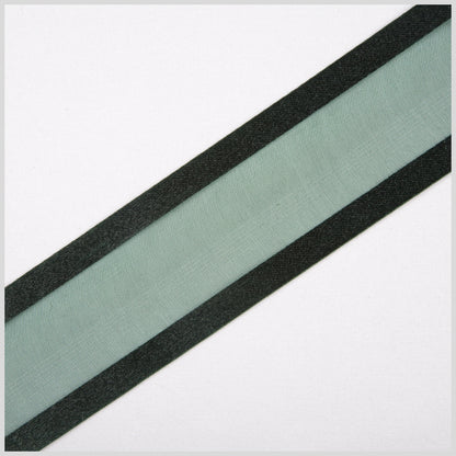 Hunter Green Sheer Ribbon with Double Faced Satin Edge - 1.5"