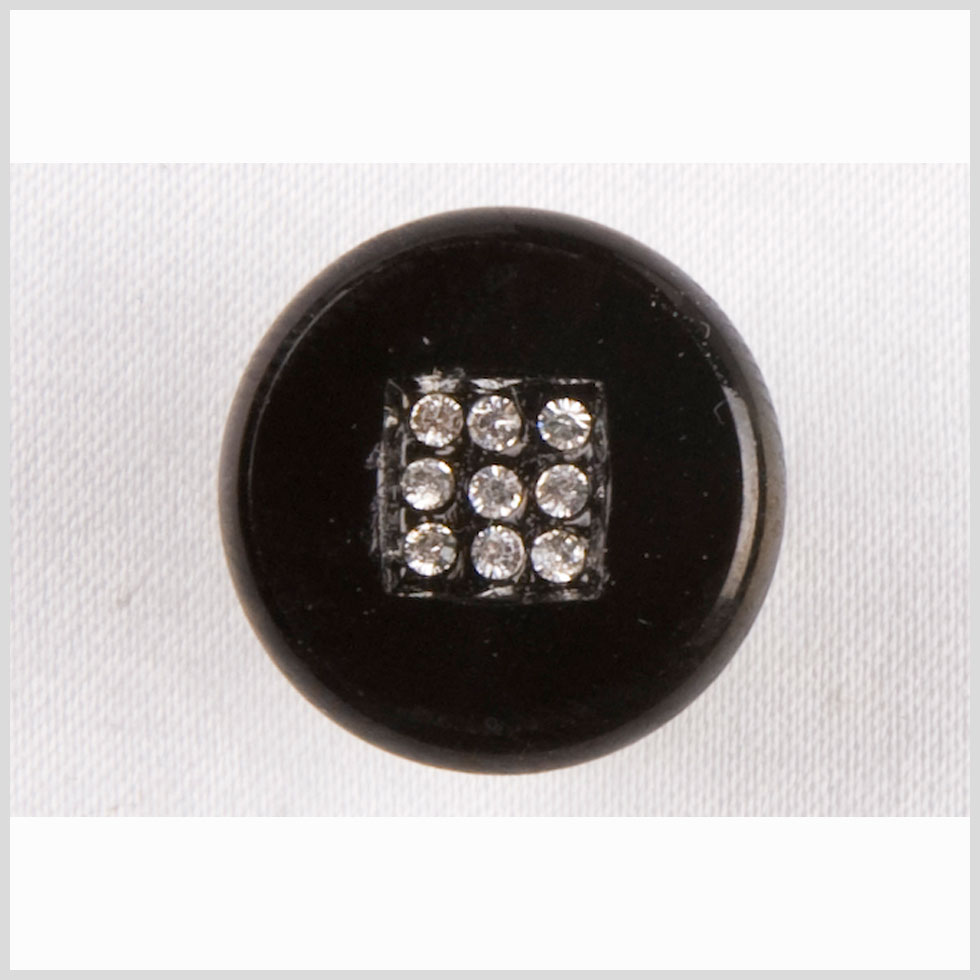 Black/Crystal Crystal Button - 22L/14mm