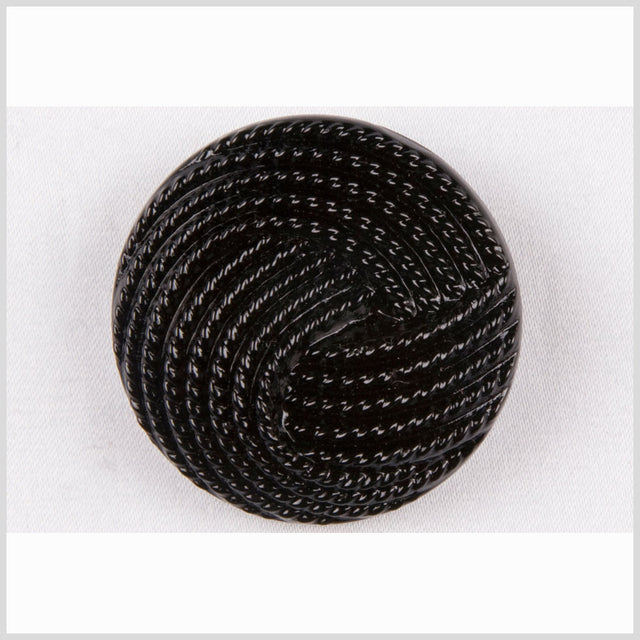 Black Knotted Glass Shank Back Button - 22L/14mm