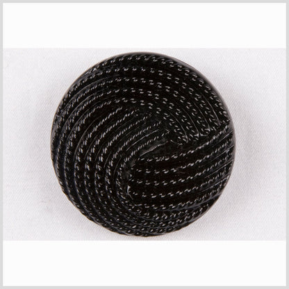 Black Knotted Glass Shank Back Button - 36L/23mm